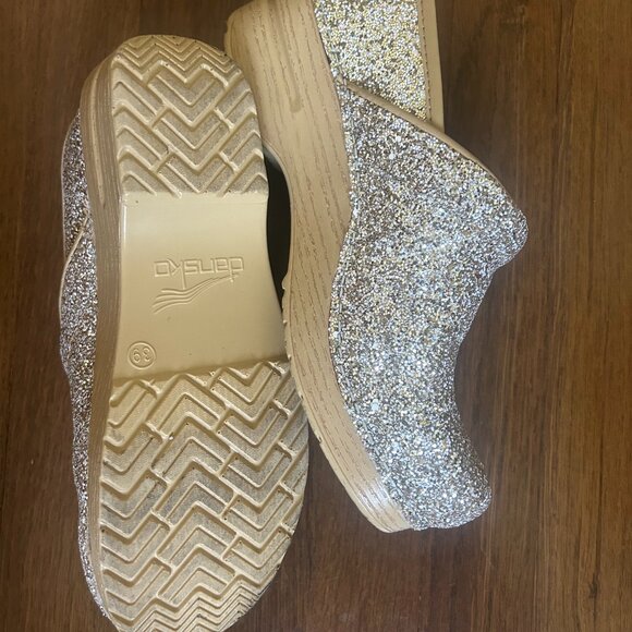 Dansko Professional Gold Glitter Leather Clogs Size 39 - Picture 4 of 4